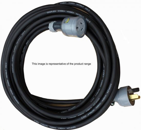  20 Amp, 240V 5m Single Phase  Extension Lead Rubber Insulated